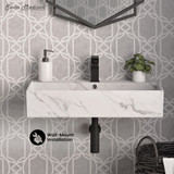 Swiss Madison SM-WS318W1 Claire 22" Rectangle Wall-Mount Bathroom Sink - White Marble Swiss Madison SM-WS318W1 Claire 22" Rectangle Wall-Mount Bathroom Sink - White Marble
