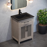 Swiss Madison SM-VT324MB 24" Ceramic Vanity Top with Single Faucet Hole - Matte Black