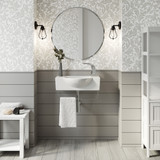 Swiss Madison SM-WS336 Chateau 21.5" Right Side Faucet Wall-Mount Bathroom Sink with Chrome Towel Bar Swiss Madison SM-WS336 Chateau 21.5" Right Side Faucet Wall-Mount Bathroom Sink with Chrome Towel Bar