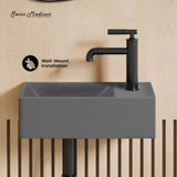Swiss Madison SM-WSC111E Lisse 16" Rectangle Concrete Wall-Mount Bathroom Sink - Dark Grey