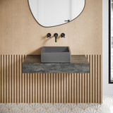 Swiss Madison SM-VSC101E Lisse 15" Square Concrete Vessel Bathroom Sink - Dark Grey