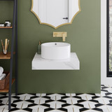 Swiss Madison SM-WSM600-SH Monaco 24" Floating Bathroom Shelf - White Marble(SM-VS252) Swiss Madison SM-WSM600-SH Monaco 24" Floating Bathroom Shelf - White Marble(SM-VS252)