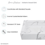 Swiss Madison SM-VSM282W1 Voltaire 22" Ceramic Vessel Bathroom Sink - White Marble Swiss Madison SM-VSM282W1 Voltaire 22" Ceramic Vessel Bathroom Sink - White Marble