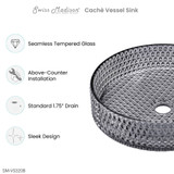 Swiss Madison SM-VS320B Cache 15.75" Round Glass Vessel Sink - Black Swiss Madison SM-VS320B Cache 15.75" Round Glass Vessel Sink - Black
