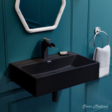 Swiss Madison SM-WS332MB Claire 24" Rectangle Wall-Mount Bathroom Sink - Matte Black