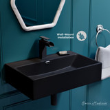 Swiss Madison SM-WS332MB Claire 24" Rectangle Wall-Mount Bathroom Sink - Matte Black