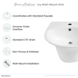 Swiss Madison SM-WS331 Ivy 19" Wall-Mount Bathroom Sink Swiss Madison SM-WS331 Ivy 19" Wall-Mount Bathroom Sink