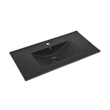 Swiss Madison SM-VT336MB 36" Ceramic Vanity Top with Single Faucet Hole - Matte Black
