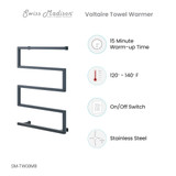 Swiss Madison SM-TW00MB Voltaire 5-Bar Electric Towel Warmer in Matte Black