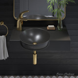 Swiss Madison Chateau 30" Wall-Mount Bathroom Sink - Matte Black - Left Side Faucet -SM-WS326MB