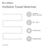 Swiss Madison SM-TW00MW Voltaire 5-Bar Electric Towel Warmer - Matte White