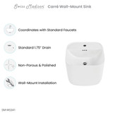 Swiss Madison SM-WS341 Carre 17.5" Wall-Mount Bathroom Sink Swiss Madison SM-WS341 Carre 17.5" Wall-Mount Bathroom Sink