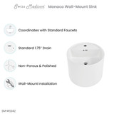 Swiss Madison SM-WS342 Monaco 18" Round Wall-Mount Bathroom Sink