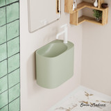 Swiss Madison SM-WS340EN Terre 17.5" Right Side Faucet Wall-Mount Bathroom Sink - Palm Green Swiss Madison SM-WS340EN Terre 17.5" Right Side Faucet Wall-Mount Bathroom Sink - Palm Green
