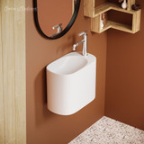 Swiss Madison SM-WS340 Terre 17.5" Right Side Faucet Wall-Mount Bathroom Sink - White Swiss Madison SM-WS340 Terre 17.5" Right Side Faucet Wall-Mount Bathroom Sink - White