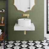Swiss Madison SM-WSM600 Monaco 24" Floating Bathroom Shelf with Vessel Sink - White Marble
