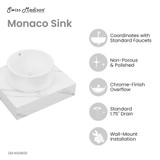 Swiss Madison SM-WSM600 Monaco 24" Floating Bathroom Shelf with Vessel Sink - White Marble