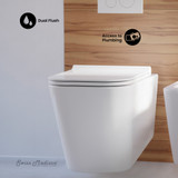 Swiss Madison SM-WT442HB Concorde Wall hung Toilet Bowl, Black Hardware Swiss Madison SM-WT442HB Concorde Wall hung Toilet Bowl, Black Hardware