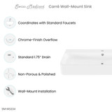 Swiss Madison SM-WS334 Carre 36" Rectangle Wall-Mount Bathroom Sink