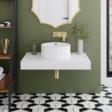 Swiss Madison SM-WS601 Monaco 36" Floating Bathroom Shelf with Vessel Sink - Glossy White Swiss Madison SM-WS601 Monaco 36" Floating Bathroom Shelf with Vessel Sink - Glossy White
