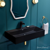Swiss Madison SM-WS333MB Claire 30" Rectangle Wall-Mount Bathroom Sink - Matte Black