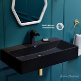 Swiss Madison SM-WS333MB Claire 30" Rectangle Wall-Mount Bathroom Sink - Matte Black