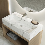 Swiss Madison SM-VSM292W1 Voltaire Wide Rectangle Vessel Sink - White Marble Swiss Madison SM-VSM292W1 Voltaire Wide Rectangle Vessel Sink - White Marble