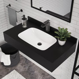 Swiss Madison SM-WS260BM Avancer 36'' Wall Mount Sink In Black Marquina