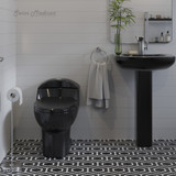 Swiss Madison SM-1T803GB Chateau One-Piece Elongated Toilet Dual-Flush - Glossy Black 1.1/1.6 gpf