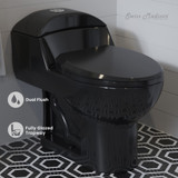 Swiss Madison SM-1T803GB Chateau One-Piece Elongated Toilet Dual-Flush - Glossy Black 1.1/1.6 gpf