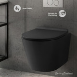 Swiss Madison SM-WT465MB Calice Wall-Hung Round Toilet Bowl - Matte Black