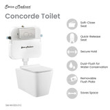 Swiss Madison SM-WK555-01C Concorde Back to Wall Concealed Tank Toilet Bowl Bundle - Glossy White Swiss Madison SM-WK555-01C Concorde Back to Wall Concealed Tank Toilet Bowl Bundle - Glossy White
