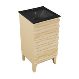 Swiss Madison SM-BV560MB Cascade 18 in. Natural Oak Bathroom Vanity With Black Ceramic Sink Top