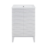 Swiss Madison SM-BV470W-3 Cascade 24 in. White Oak Bathroom Vanity With White, 3-Hole Ceramic Sink Top
