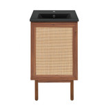 Swiss Madison SM-BV661WNMB Classe 18 in. Brown Oak Bathroom Vanity With Black Ceramic Sink Top