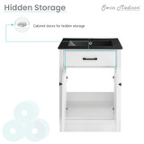 Swiss Madison SM-BV431MB Burdon 24 in. Brown Bathroom Vanity With Black Ceramic Sink Top