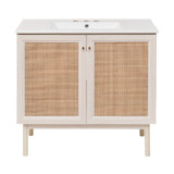Swiss Madison SM-BV663W-3 Classe 36 in. White Oak Bathroom Vanity With White, 3-Hole Ceramic Sink Top