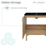 Swiss Madison SM-BV664-3MB Classe 30 in. Brown Oak Bathroom Vanity With Black, 3-Hole Ceramic Sink Top
