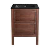 Swiss Madison SM-BV371WN-3MB Nadar 24" Brown Walnut Bathroom Vanity With Black, 3-Hole Ceramic Sink Top Swiss Madison SM-BV371WN-3MB Nadar 24" Brown Walnut Bathroom Vanity With Black, 3-Hole Ceramic Sink Top