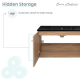 Swiss Madison SM-BV667MB Classe 36" Brown Oak Wall Hung Bathroom Vanity With Black Ceramic Sink Top Swiss Madison SM-BV667MB Classe 36" Brown Oak Wall Hung Bathroom Vanity With Black Ceramic Sink Top