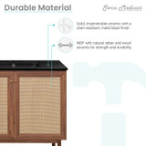 Swiss Madison SM-BV663WN-3MB Classe 36" Brown Oak Bathroom Vanity With Black, 3-Hole Ceramic Sink Top