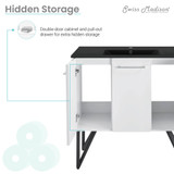 Swiss Madison SM-BV213MB Annecy 36 in. White Bathroom Vanity With Black Ceramic Sink Top