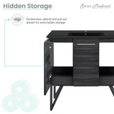 Swiss Madison SM-BV223MB Annecy 36 in. Black Walnut Bathroom Vanity With Black Ceramic Sink Top
