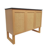 Swiss Madison SM-BV811DMB Arles 48" Natural Oak, Double Sink Bathroom Vanity With Black Ceramic Sink Top