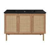 Swiss Madison SM-BV665-3MB Classe 48" Brown Oak Bathroom Vanity With Black, 3-Hole Ceramic Sink Top