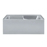 Swiss Madison SM-AB543MG Voltaire 60" x 32" Left-Hand Drain Alcove Bathtub with Apron and Armrest - Matte Grey