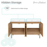 Swiss Madison SM-BV666D-3 Classe 60 in. Brown Oak, Double Sink Bathroom Vanity With White, 3-Hole Artificial Stone Sink Top