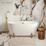 Swiss Madison SM-FB1002BG Monaco 59" Freestanding Bathtub with Brushed Gold Stand Swiss Madison SM-FB1002BG Monaco 59" Freestanding Bathtub with Brushed Gold Stand
