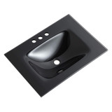 Fine Fixtures Black 24" x 19" Serenity Vanity Sink With Integrated Countertop - 3 Holes 8" Spread - VG2418BL-8