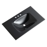 Fine Fixtures Black 30" W x 19" D Serenity Vanity Sink With Integrated Countertop - 3 Holes 8" Spread - VG3018BL-8